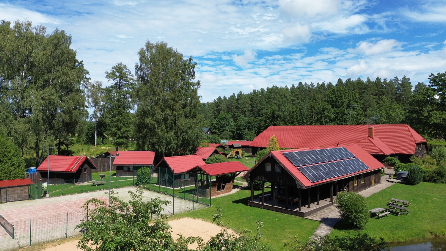 Aerial view of Vecmuiža manor grounds